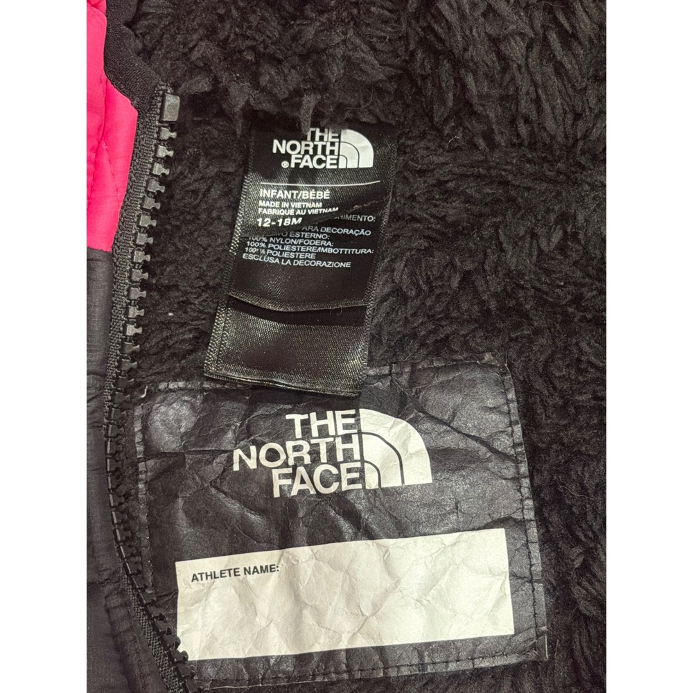 The North Face‎ Infant Fleece Lined Puffer Bunting Snowsuit Pink 12-18M - Picture 5 of 11